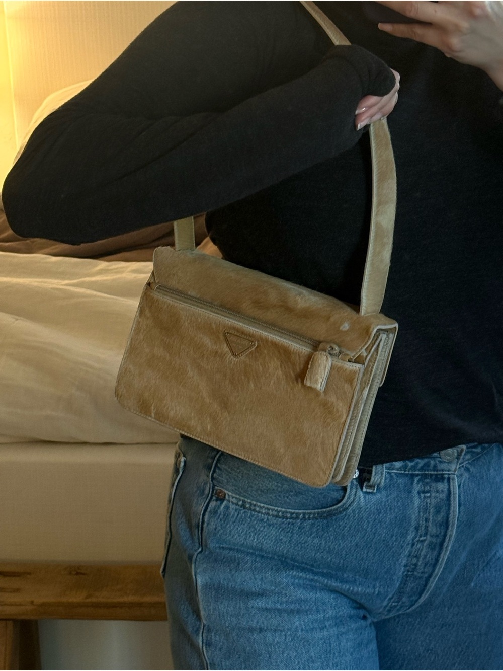 Prada Vintage Neutral Ponyhair Bag - Picture 8 of 9
